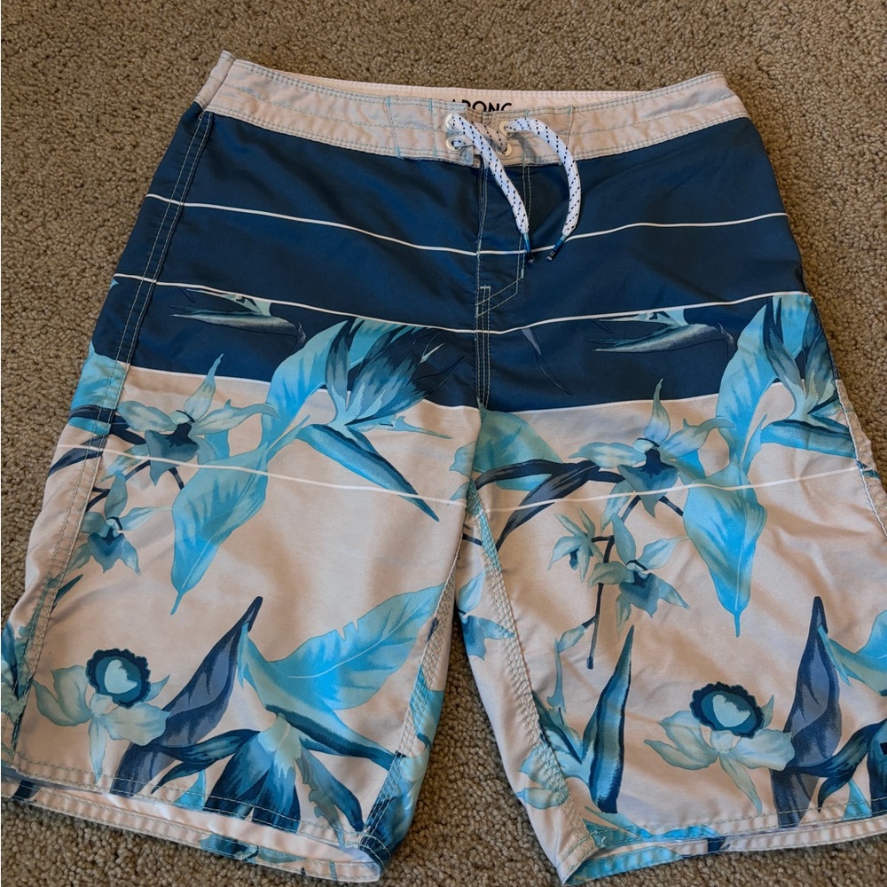 Billabong Blue and Cream Floral Board Shorts